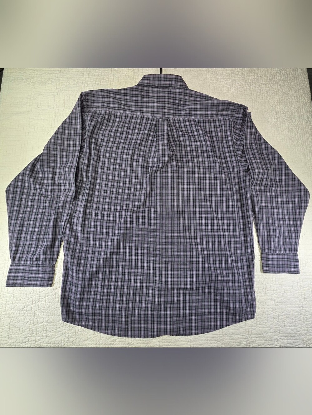 Knights Sportswear Men's L Long Sleeve Button Down Shirt Purple Plaid Casual - Picture 2 of 11
